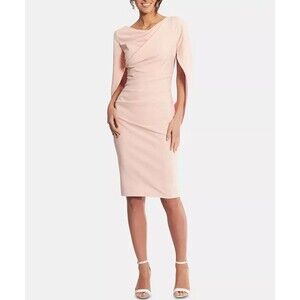 Betsy & Adam Womens Blush Pink Caped Sheath Dress Size 2 See Pic Pick On Dress